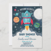 Baby shower van het ruimtevaartuitnodiging tot het kaart (Voorkant)