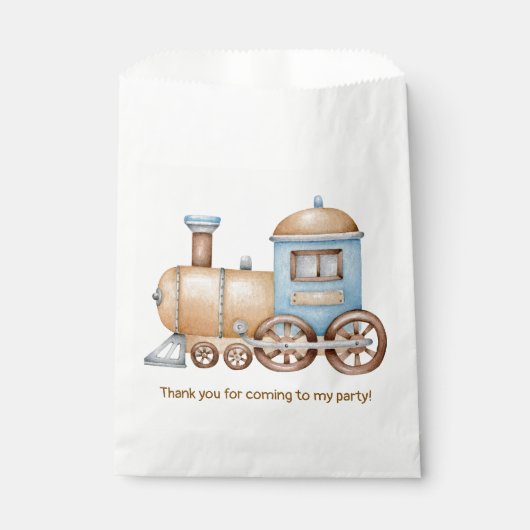 Baby shower van het treinverjaardagsfeestje bedankzakje (Voorkant)