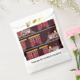 Baby shower van het treinverjaardagsfeestje bedankzakje