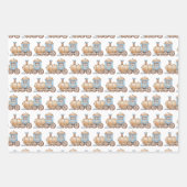 Baby shower van het treinverjaardagsfeestje inpakpapier vel (Voorkant)