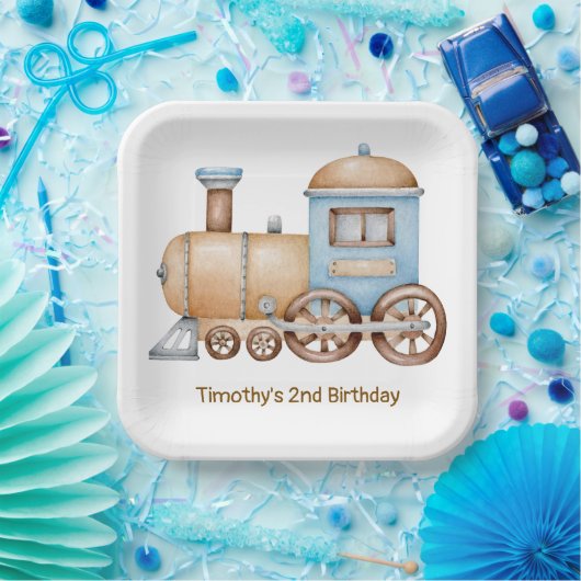 Baby shower van het treinverjaardagsfeestje papieren bordje (Feest)