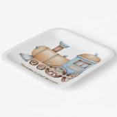 Baby shower van het treinverjaardagsfeestje papieren bordje (Gebogen)