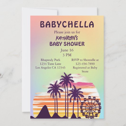 Baby shower van het Tropical Music Festival Kaart (Voorkant)