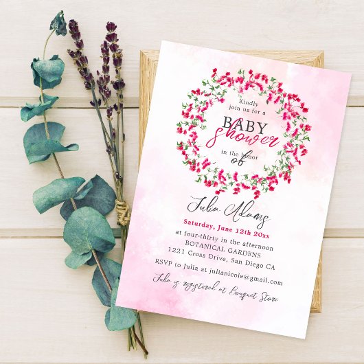 Baby shower van het tropisch bos van Bougainvillea Kaart