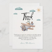 Baby shower van het vliegtuig bedankkaart (Voorkant / Achterkant)