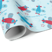 Baby shower van het vliegtuig cadeaupapier (Rol Hoek)