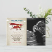 Baby shower van het vliegtuig Dank u Kaartavontuur Bedankkaart (Staand voorkant)