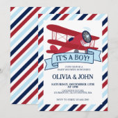 Baby shower van het vliegtuig kaart (Voorkant / Achterkant)