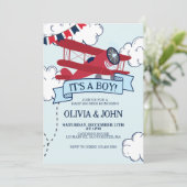 Baby shower van het vliegtuig kaart (Staand voorkant)