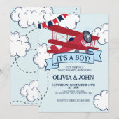 Baby shower van het vliegtuig kaart (Voorkant / Achterkant)