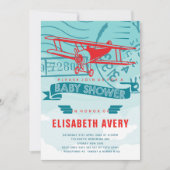Baby shower van het vliegtuig kaart (Voorkant)