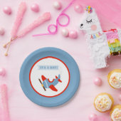 Baby shower van het vliegtuig Red Blue Boy Papieren Bordje (Feest)