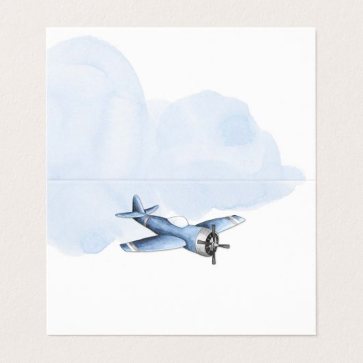  Baby shower van het vliegtuig — Voedselkaart Visitekaartje (Buitenkant ongevouwen)