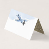 Baby shower van het vliegtuig — Voedselkaart Visitekaartje (Voorkant)
