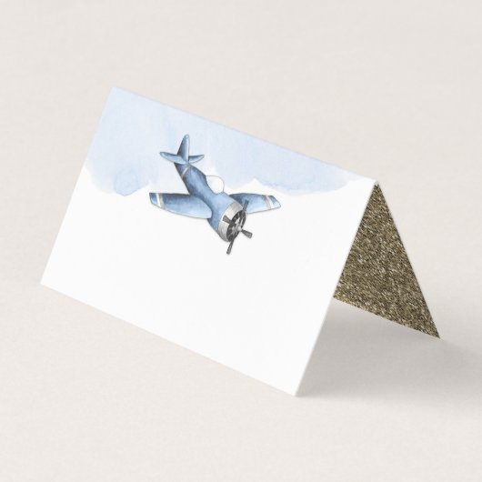  Baby shower van het vliegtuig — Voedselkaart Visitekaartje (Voorkant)