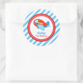 Baby shower van het vliegvliegtuig ronde sticker (Tas)