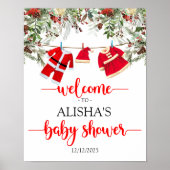 Baby shower van het welkomstbord van Kerstmis Poster (Voorkant)
