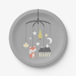 Baby shower van het Wieg van de vos het Mobiele Papieren Bordje