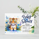 Baby shower van het wilde Oerwoud van de tijger Kaart (Staand voorkant)