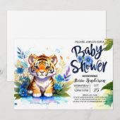 Baby shower van het wilde Oerwoud van de tijger Kaart (Voorkant / Achterkant)