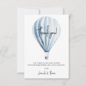 Baby shower van heteluchtballon bedankkaart (Voorkant)
