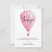 Baby shower van heteluchtballon bedankkaart (Voorkant)