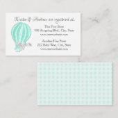 Baby shower van heteluchtballonnen register informatiekaartje (Voorkant / Achterkant)