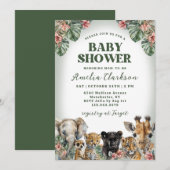 Baby shower van Hibiscus en handpalmen Kaart (Voorkant / Achterkant)