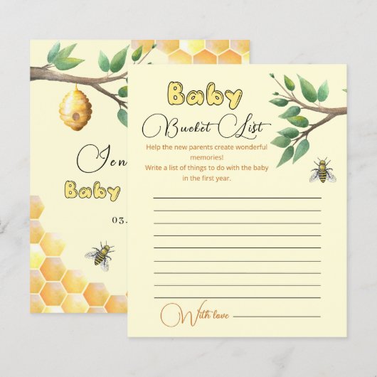 Baby shower van honingbijen (Voorkant / Achterkant)