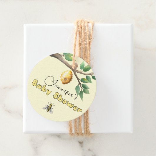 Baby shower van honingbijen bedankjes labels (In situ)