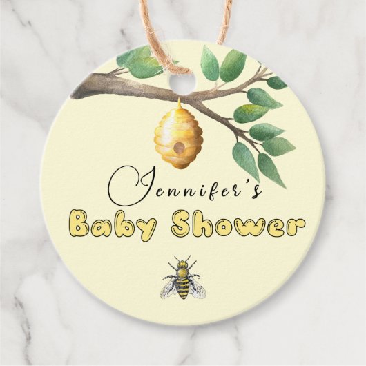 Baby shower van honingbijen bedankjes labels (Voorkant)