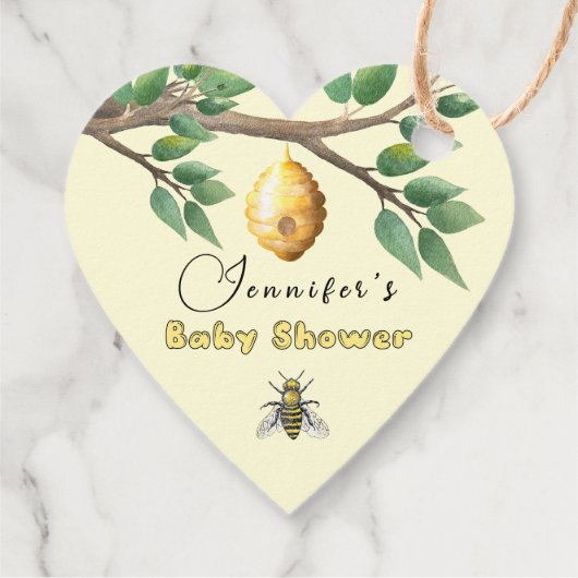 Baby shower van honingbijen bedankjes labels (Achterkant)