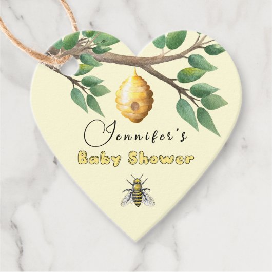 Baby shower van honingbijen bedankjes labels (Voorkant)
