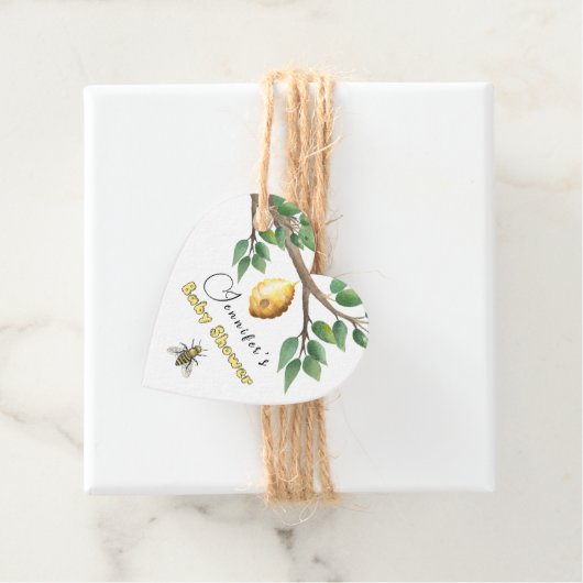 Baby shower van honingbijen bedankjes labels (In situ)