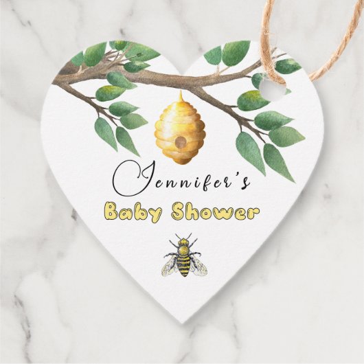Baby shower van honingbijen bedankjes labels (Achterkant)