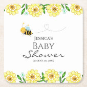 Baby shower van honingbijen, gezoet kartonnen onderzetters (Voorkant)