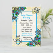 Baby shower van honingbijen kaart (Staand voorkant)
