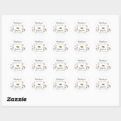 Baby shower van honingbijen ronde sticker (Vel)