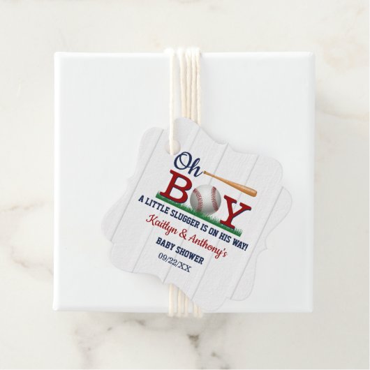 Baby shower van honkbalborden bedankjes labels (In situ)