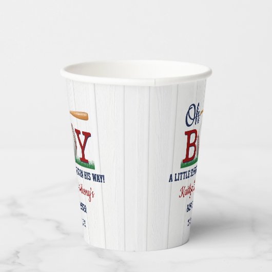 Baby shower van honkbalborden papieren bekers (Rechts)