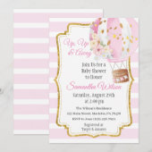 Baby shower van hot-Air-ballonmeisje Kaart (Voorkant / Achterkant)