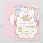Baby shower van Hot Air-ballonmeisje Kaart (Voorkant / Achterkant)