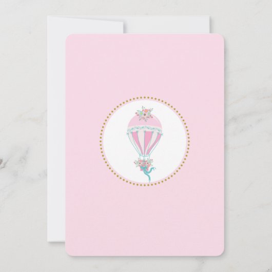 Baby shower van Hot Air-ballonmeisje Kaart (Achterkant)