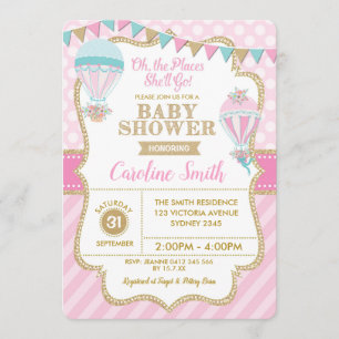 Baby shower van Hot Air-ballonmeisje Kaart