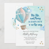 Baby shower van Hot Air Balloon Kaart (Voorkant / Achterkant)