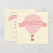 Baby shower van Hot Air Balloon Kaart (Voorkant / Achterkant)