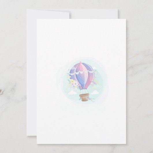 Baby shower van Hot Air Balloon Kaart (Achterkant)