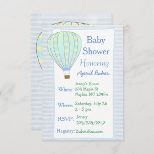 Baby shower van Hot Air Balloon Kaart