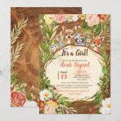 Baby shower van hout kaart (Voorkant / Achterkant)