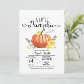 Baby shower van hout Kleine pompoenuitnodiging Rus Kaart (Staand voorkant)